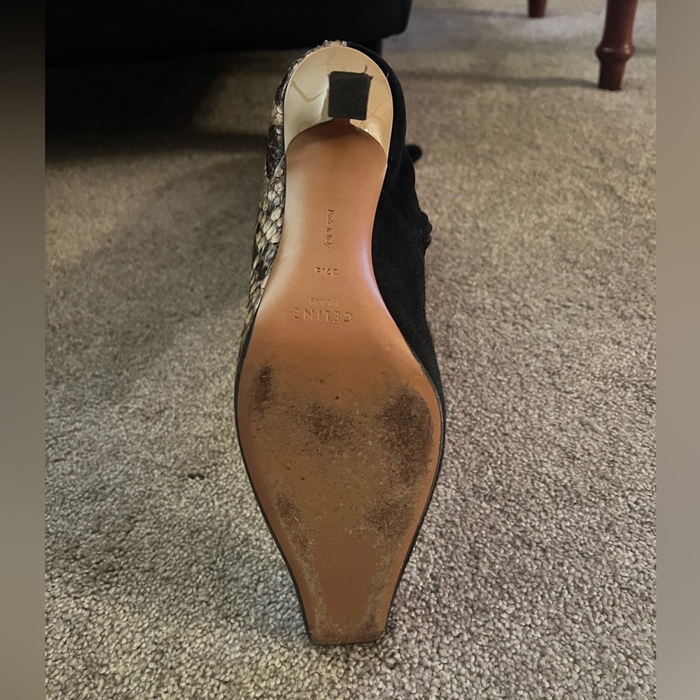 Celine Suede/Python Heel Boots - Picture 7 of 8